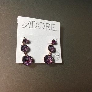 Adore circle drop colored stone earrings
